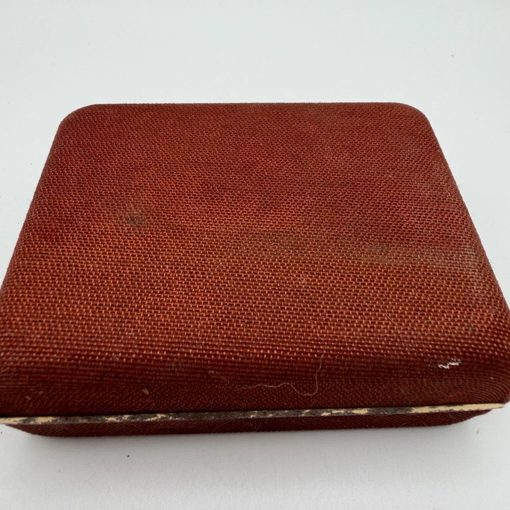 Vintage Anson Gold Tone Textured Rectangle Oval Tie Clip with Original‎ Box USA
